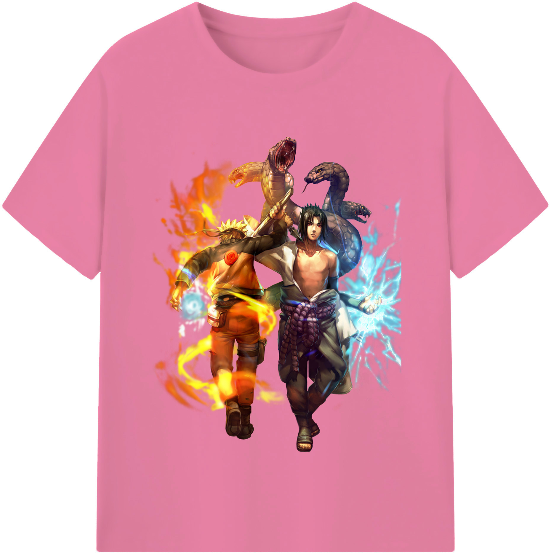 （画像用） NARUTO -ナルト- うちは サスケ Uchiha Sasuke 綿100％半袖Tシャツ（フロントプリント）